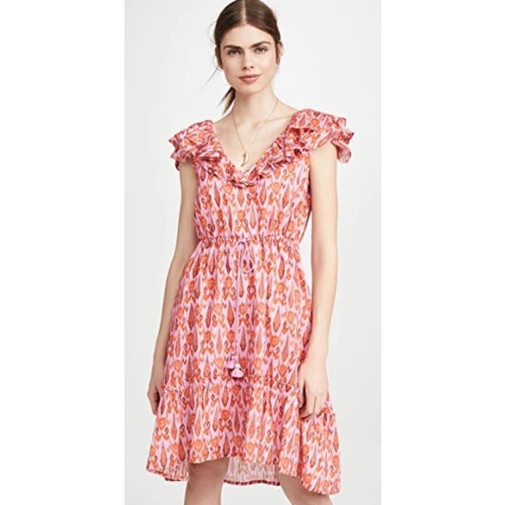 Figue Tahlia Ruffle Flutter Sleeve High-Low Dress NWT Sz. S